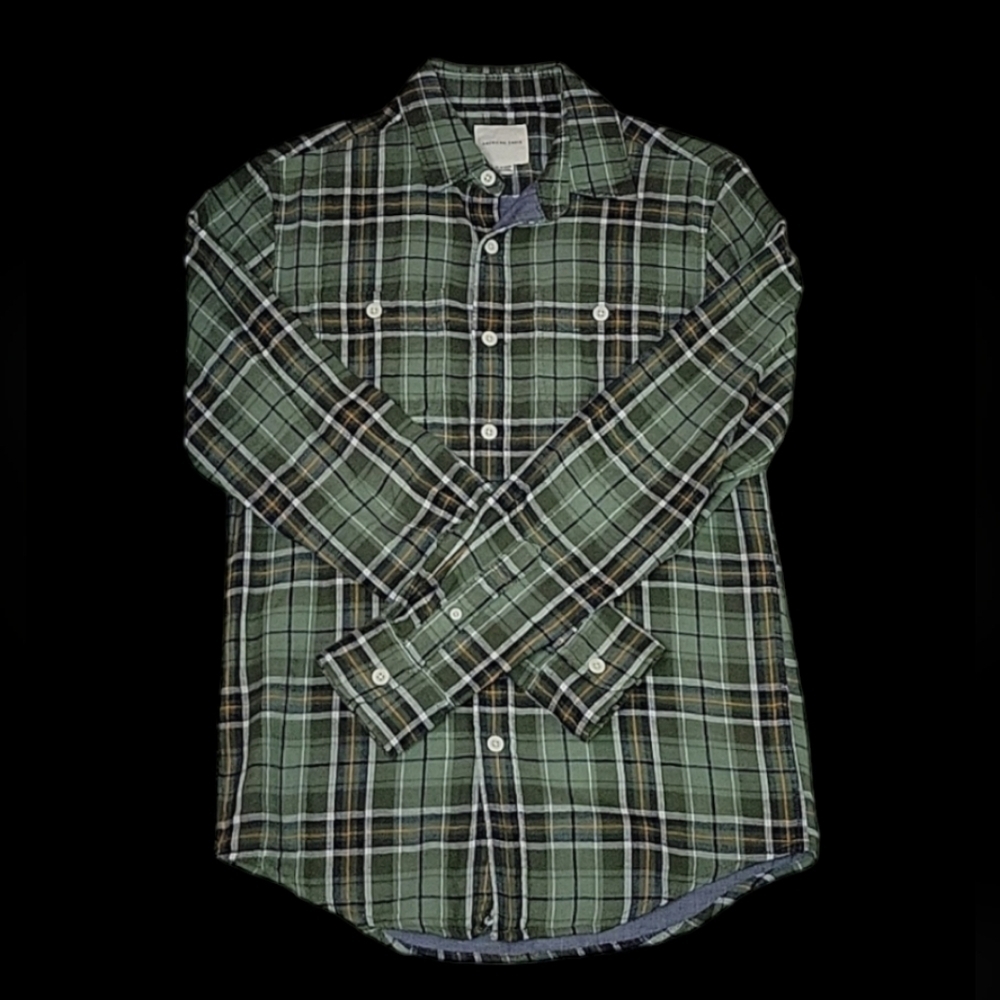 American Eagle Outfitters Plaid Flannel Button Down Long Sleeve Top, X-Small